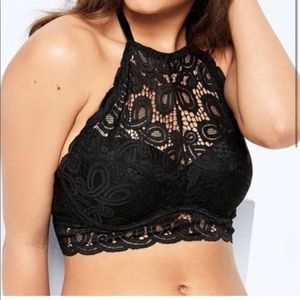 PINK Victoria’s Secret Black Lace Push-up Bralette